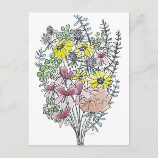 Flower Bouquet Briefkaart (Voorkant)