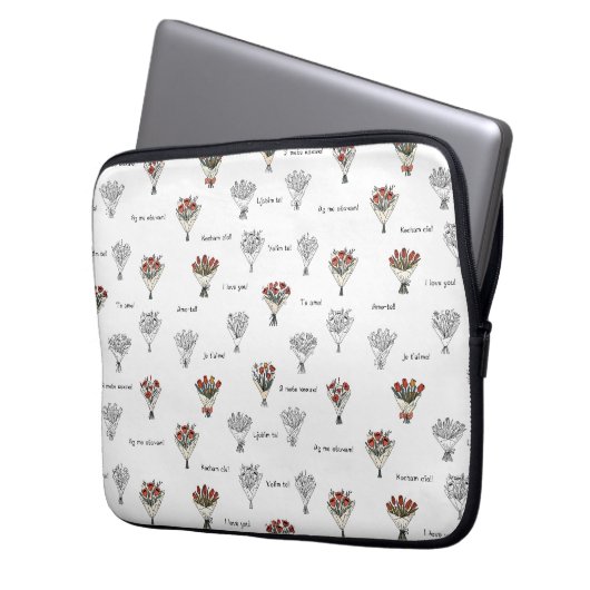 Flower Bouquet Electronics Bag Laptop Sleeve (Voorkant Links)