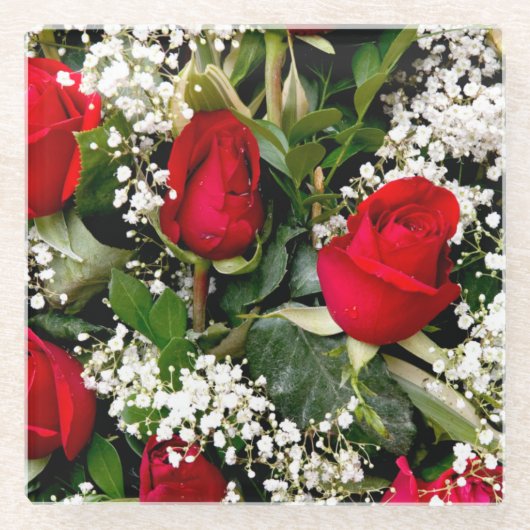 Flower Bouquet Glazen Onderzetter (Voorkant)