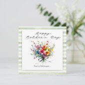 Flower Bouquet Happy Mother's Day green background Kaart (Staand voorkant)