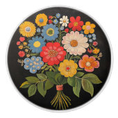 Flower Bouquet Keramische Knop (Voorkant)