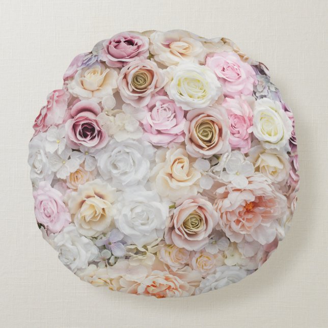 Flower Bouquet Rond Kussen (Voorkant)