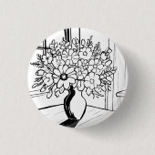 Flower Bouquet Ronde Button 3,2 Cm (Voorkant)
