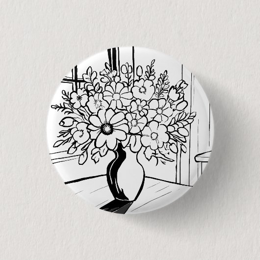 Flower Bouquet Ronde Button 3,2 Cm (Voorkant)