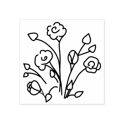 Flower Bouquet Rubberstempel (Afrduk)