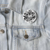 Flower Bouquet Silhouette Ronde Button 5,7 Cm (In situ)