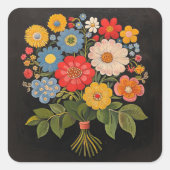 Flower Bouquet Vierkante Sticker (Voorkant)