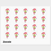 Flower Bouquet Vierkante Sticker (Vel)