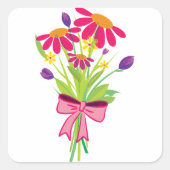 Flower Bouquet Vierkante Sticker (Voorkant)