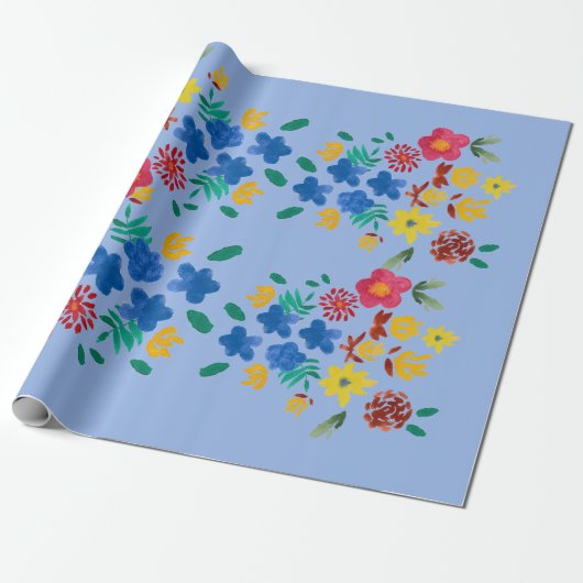 Flower bouquet wrapping paper cadeaupapier (Uitgerold)