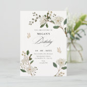 Flower branch birthday kaart (Staand voorkant)