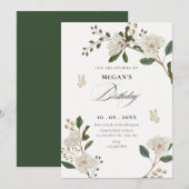 Flower branch birthday kaart (Voorkant / Achterkant)