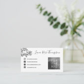 Flower Branch Black Social Media Photo & Logo Visitekaartje (Staand voorkant)