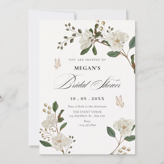 Flower branch bridal shower kaart (Voorkant)