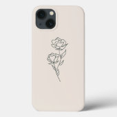 Flower Branch Outline Telefoonhoes Case-Mate iPhone Case (Achterkant)