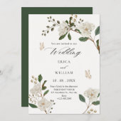 Flower branch wedding kaart (Voorkant / Achterkant)