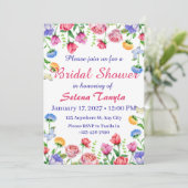 Flower Bridal Shower Invitation Card Kaart (Staand voorkant)