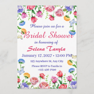Flower Bridal Shower Invitation Card Kaart