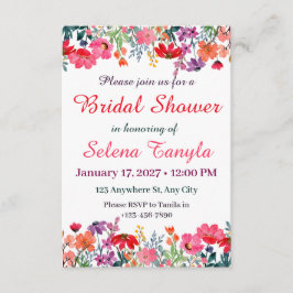  Flower Bridal Shower Invitation Card Kaart
