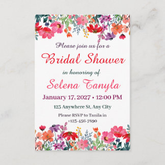 Flower Bridal Shower Invitation Card Kaart