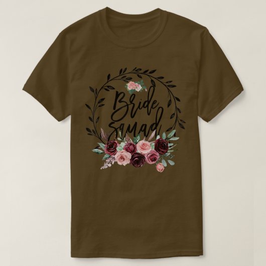 Flower Bride Squad Bridal Shower Wedding Bachelore T-shirt (Design voorkant)