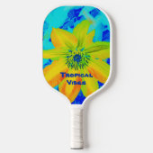 Flower Bright Kleurrijk Geel Sinaasappel Blauw Pickleball Paddle (Voorkant)