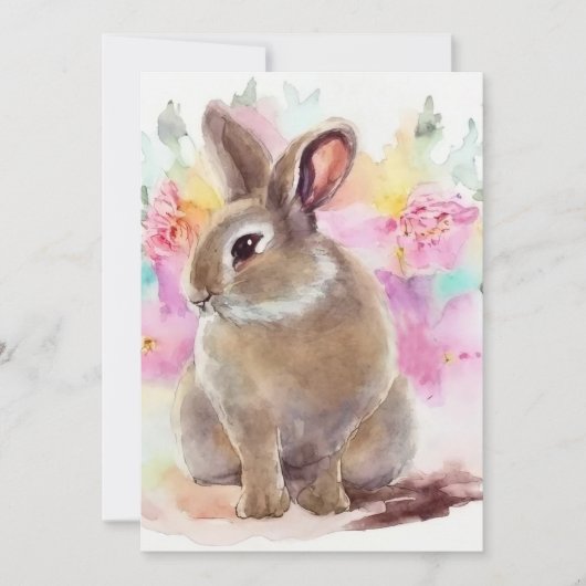 Flower Bunny Bedankkaart (Voorkant)