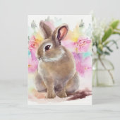 Flower Bunny Bedankkaart (Staand voorkant)