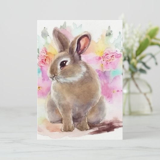 Flower Bunny Bedankkaart (Staand voorkant)