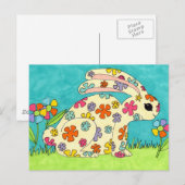 Flower Bunny Briefkaart (Voorkant / Achterkant)