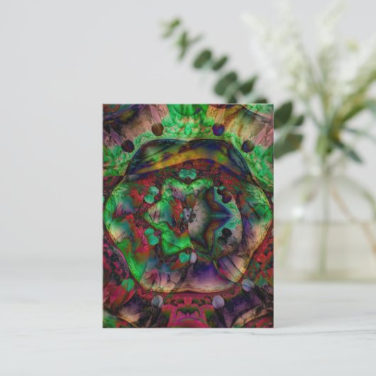  Flower Burst Abstract Briefkaart (Staand voorkant)