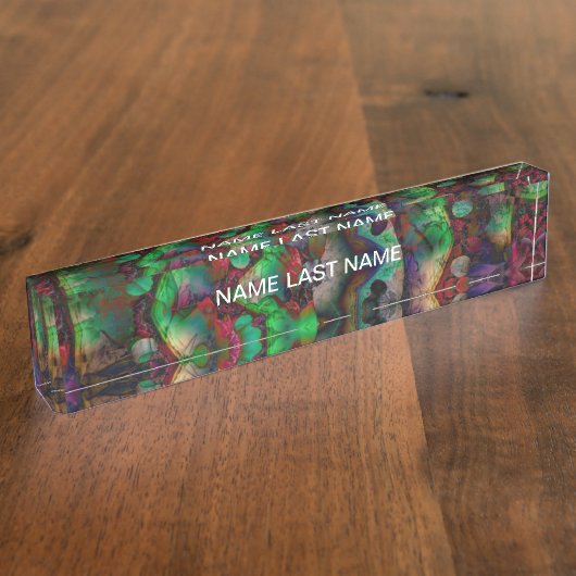 Flower Burst Abstract Naambordje (Zijkant)