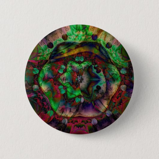  Flower Burst Abstract Ronde Button 5,7 Cm (Voorkant)