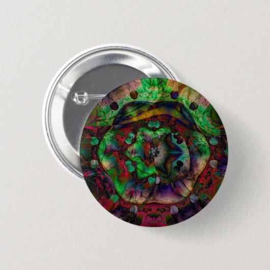 Flower Burst Abstract Ronde Button 5,7 Cm (Voorkant /achterkant)