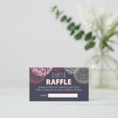 Flower Burst Luier Raffle Ticket Informatiekaartje (Staand voorkant)