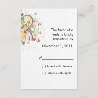 Flower Burst RSVP-kaart met envelop RSVP Kaartje
