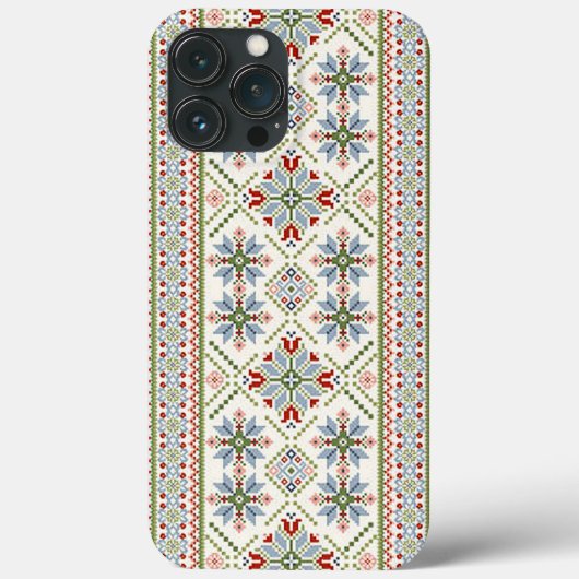 Flower Burst Tatreez Print iPhone Case (Achterkant)