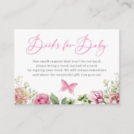 Flower Butterfly Baby shower Boek Aanvraag Informatiekaartje
