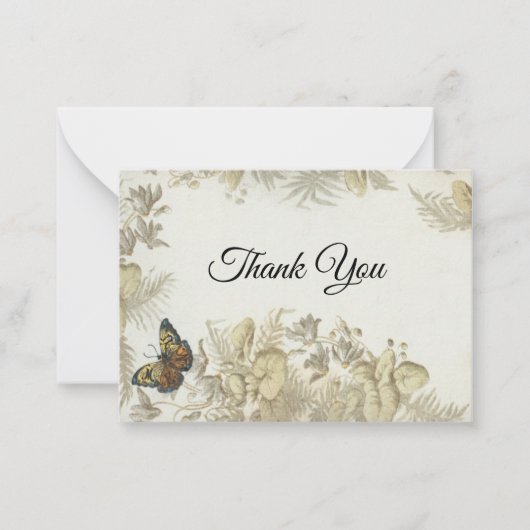 Flower Butterfly Thank You Card Notitiekaartje (Voorkant)