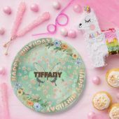 Flower & Butterfly Verjaardag Bord (Feest)