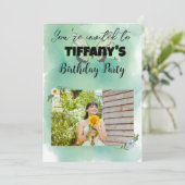 Flower & Butterfly Verjaardag Uitnodiging (Staand voorkant)