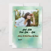 Flower & Butterfly Verjaardag Uitnodiging (Achterkant)