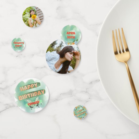 Flower & Butterfly Verjaardagstafel Confetti (Groep)