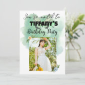 Flower & Butterfly verjaardagsuitnodiging Kaart (Staand voorkant)