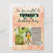 Flower & Butterfly voeg uw foto Uitnodiging toe (Voorkant)