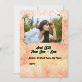 Flower & Butterfly voeg uw foto Uitnodiging toe (Achterkant)