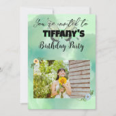 Flower & Butterfly voeg uw foto Uitnodiging toe (Voorkant)