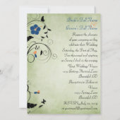 Flower Butterfly Wedding Uitnodiging, Receptie & R Kaart (Achterkant)