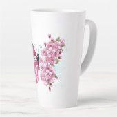 Flower Butterfly with Pink Sakura Latte Mok (Rechterhoek)