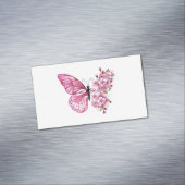 Flower Butterfly with Pink Sakura Magnetisch Visitekaartje (Voorbeeld)